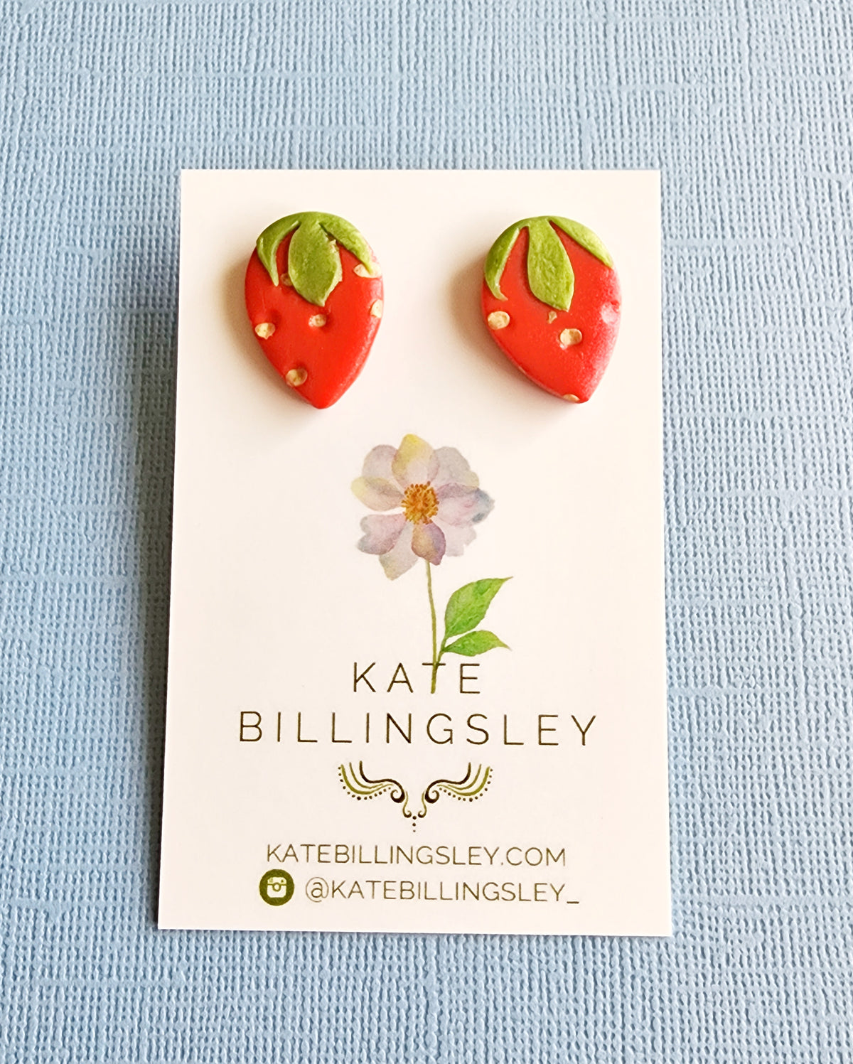 Strawberry Studs - Polymer Clay