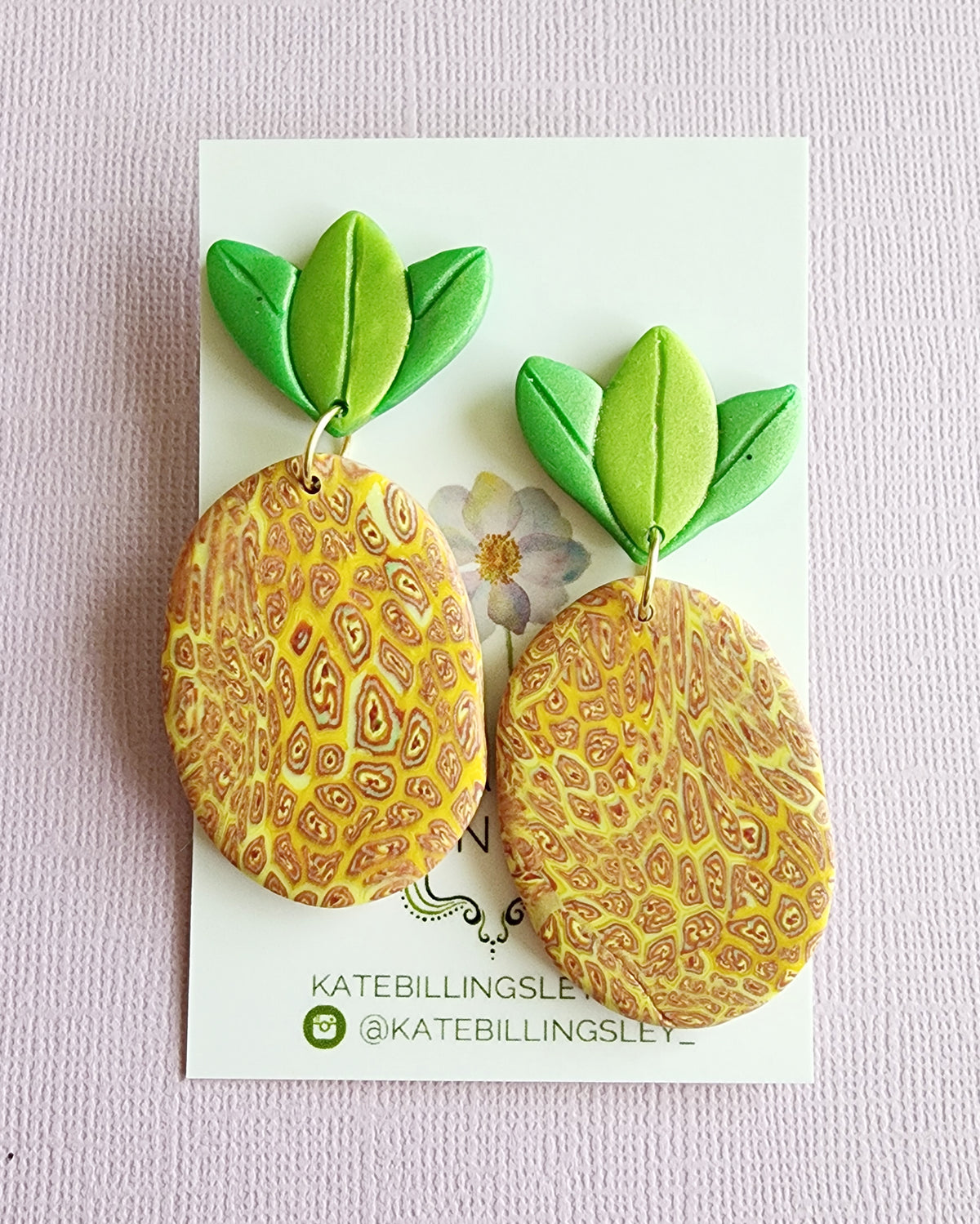 Pineapple Medium Designer Dangles - Polymer Clay