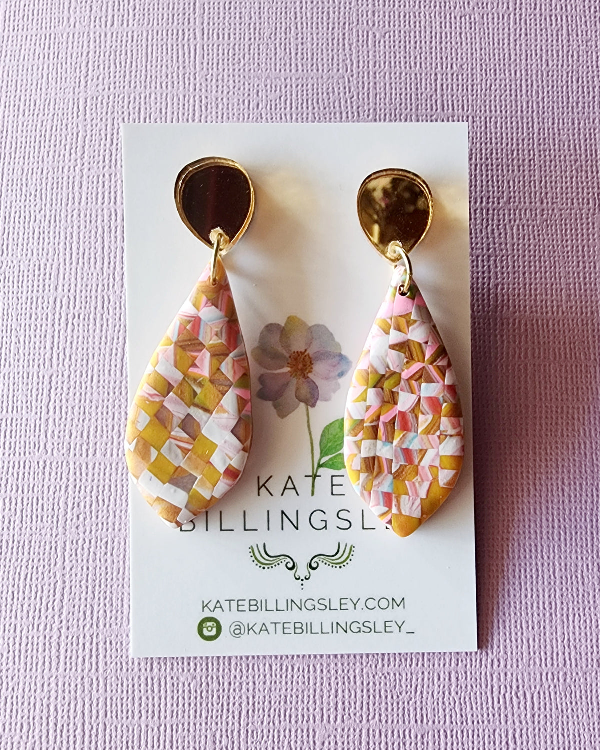 Kaleidoscope Medium Guinevere Designer Dangles - Polymer Clay