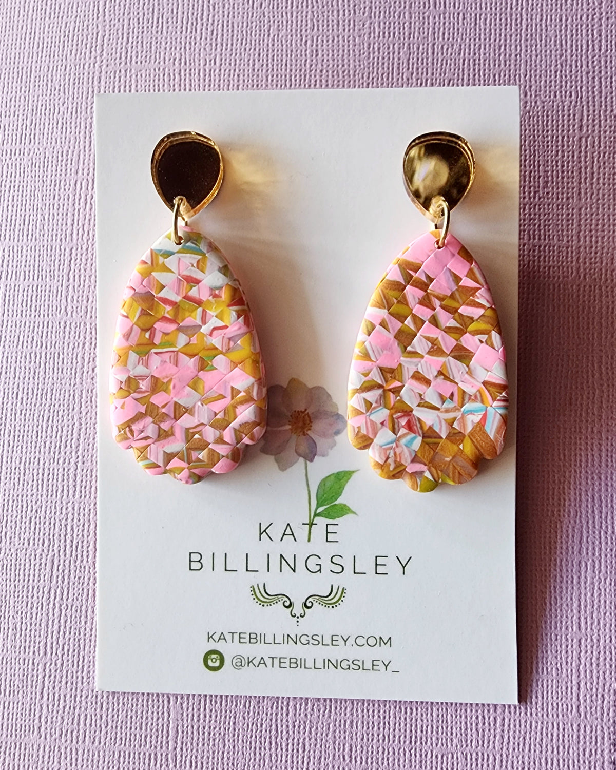 Kaleidoscope Large Gossamer Designer Dangles - Polymer Clay