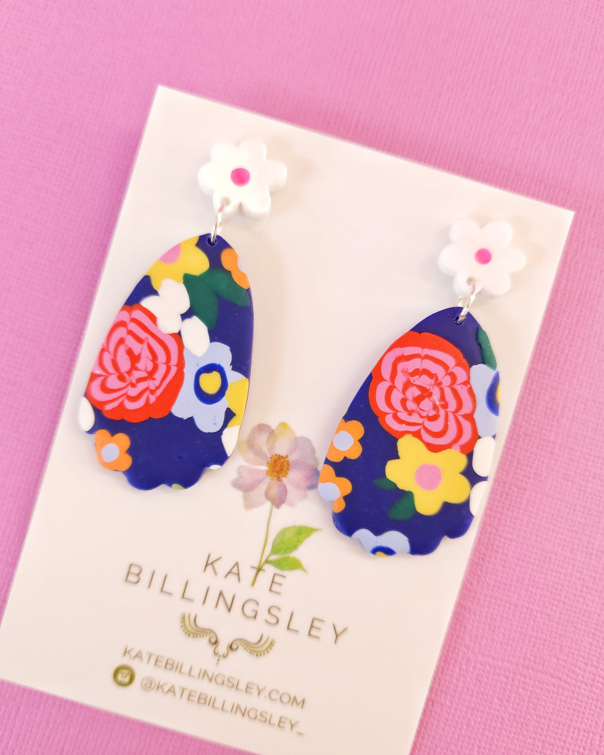 It's a Vibe Blue Large Gossamer Designer Dangles - Polymer Clay