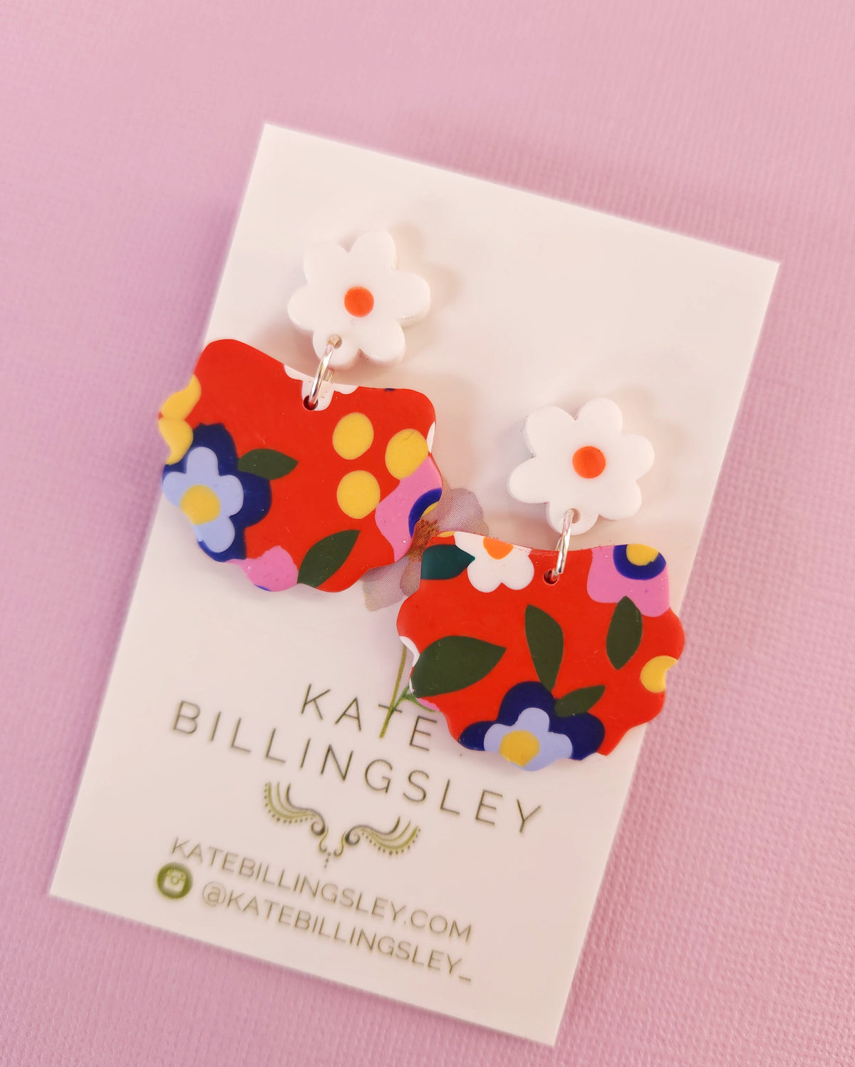 It's a Vibe Red Lorelei Designer Dangles - Polymer Clay