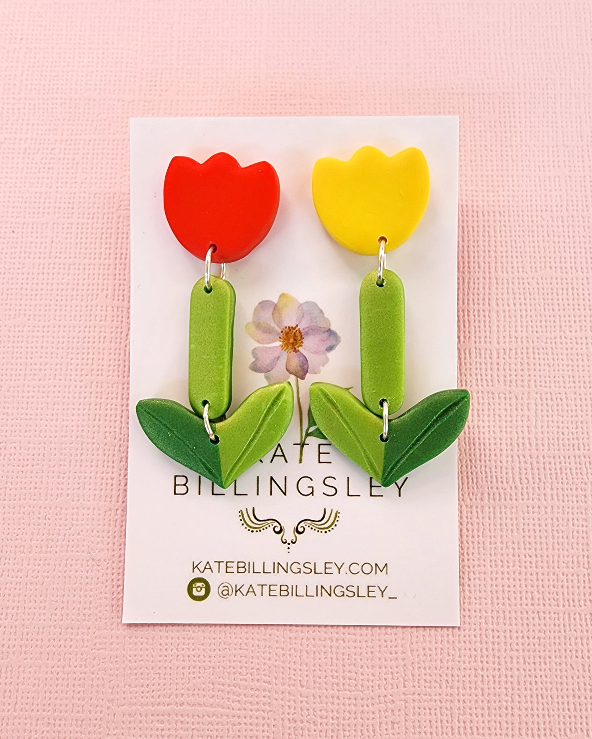 Scandi Flower Designer Dangles - Polymer Clay