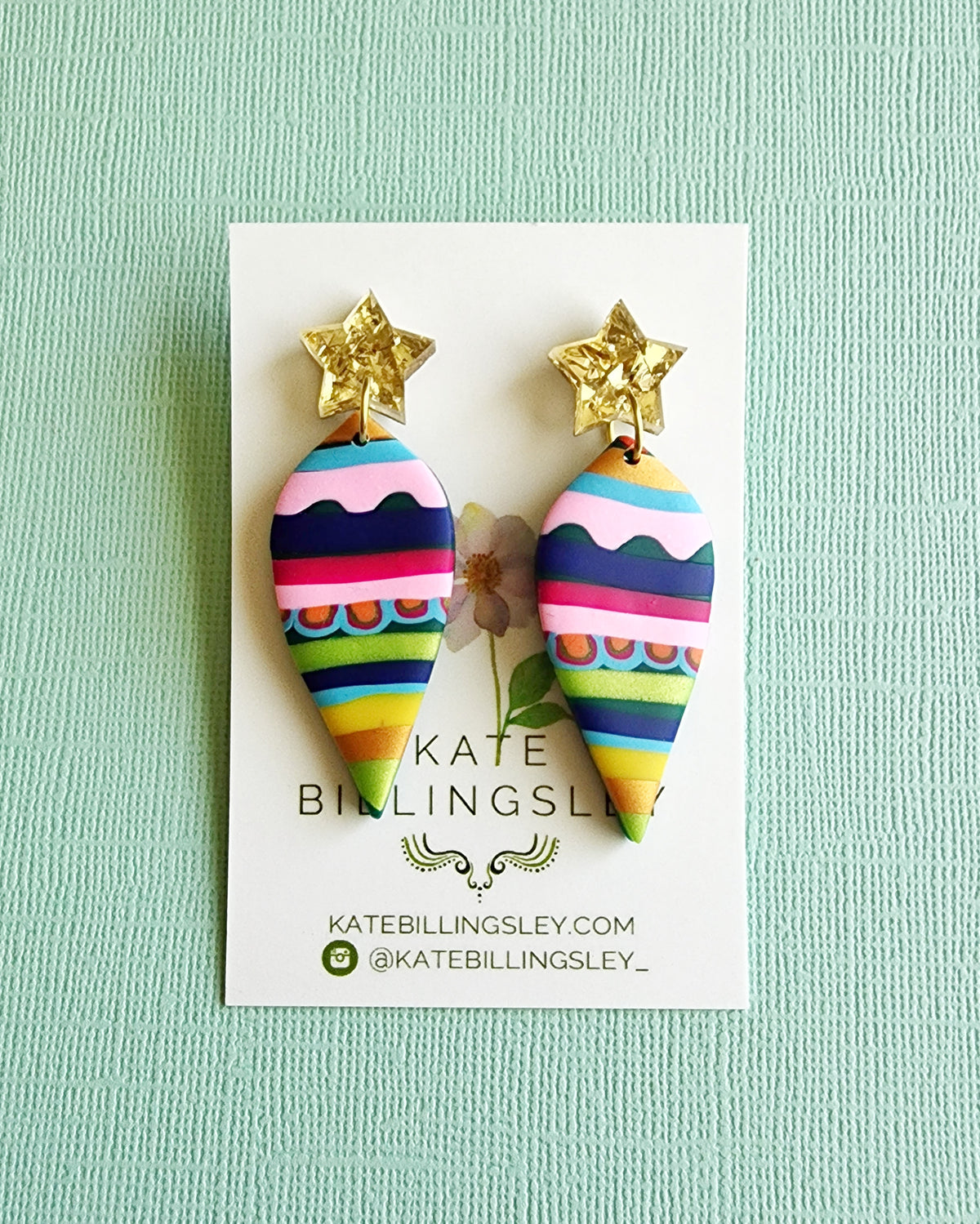 Ornament 1 Medium Multicolour Designer Dangles - Polymer Clay