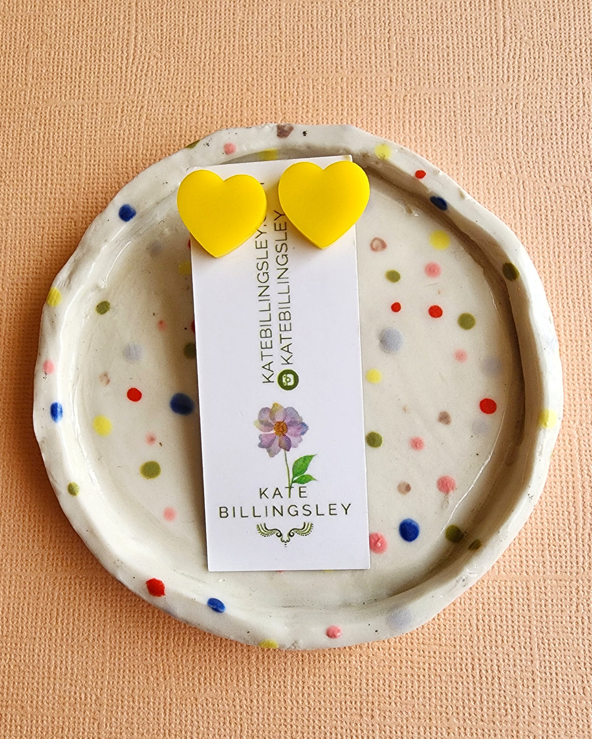 Yellow Heart Studs