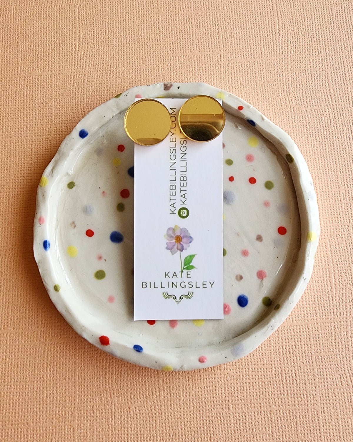 Gold Mirror Circle Studs