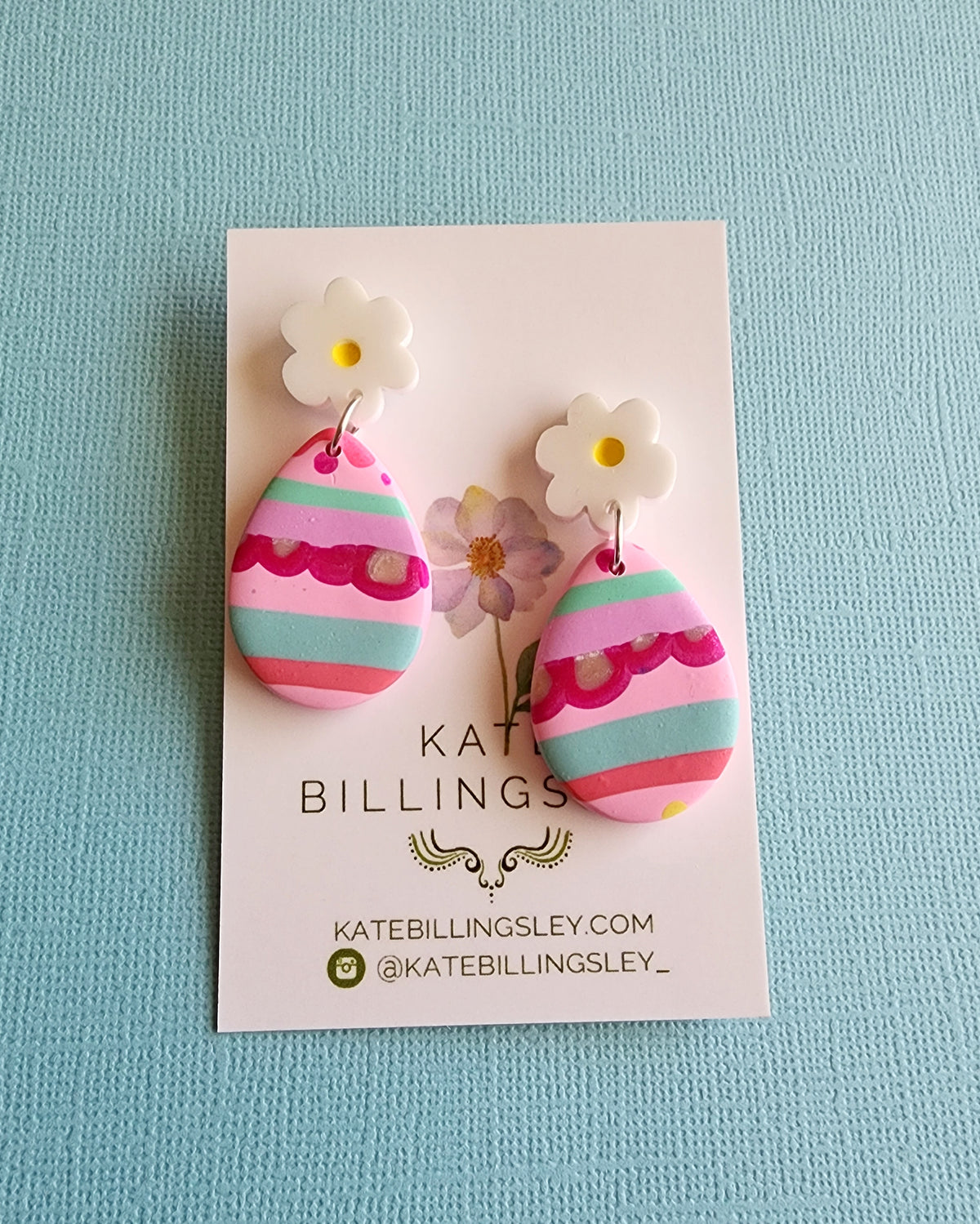 Easter Egg 5 Small Designer Dangles - Polymer Clay