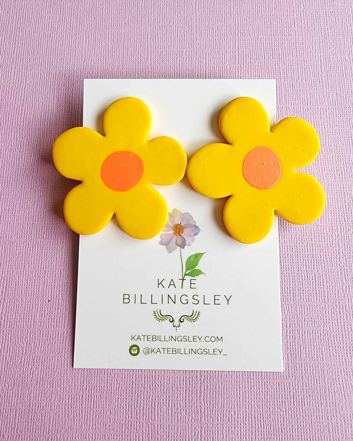 Yellow Daisy Huge Statement Studs - Polymer Clay