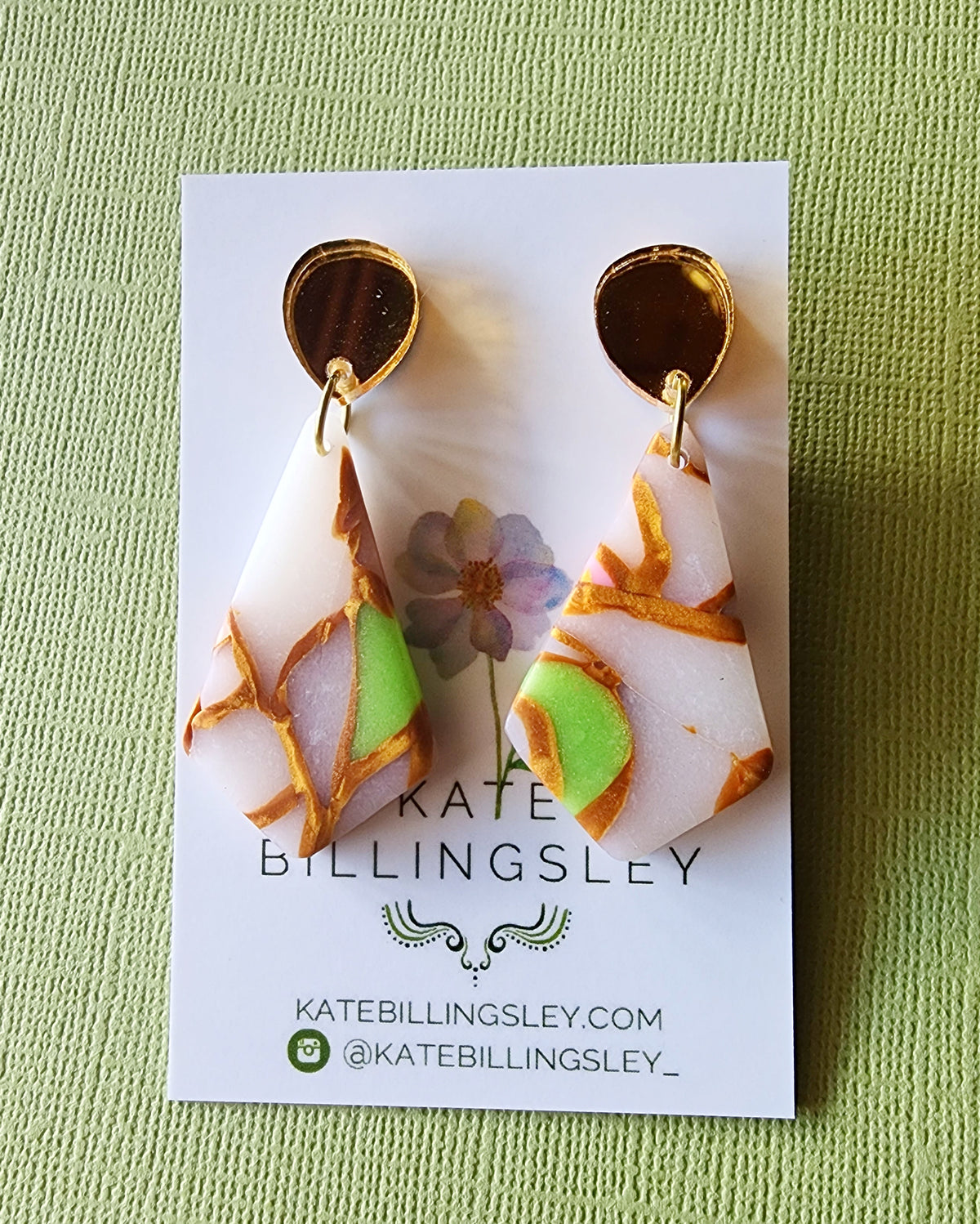 Kite 2 Stained Glass Medium Designer Dangles - Polymer Clay