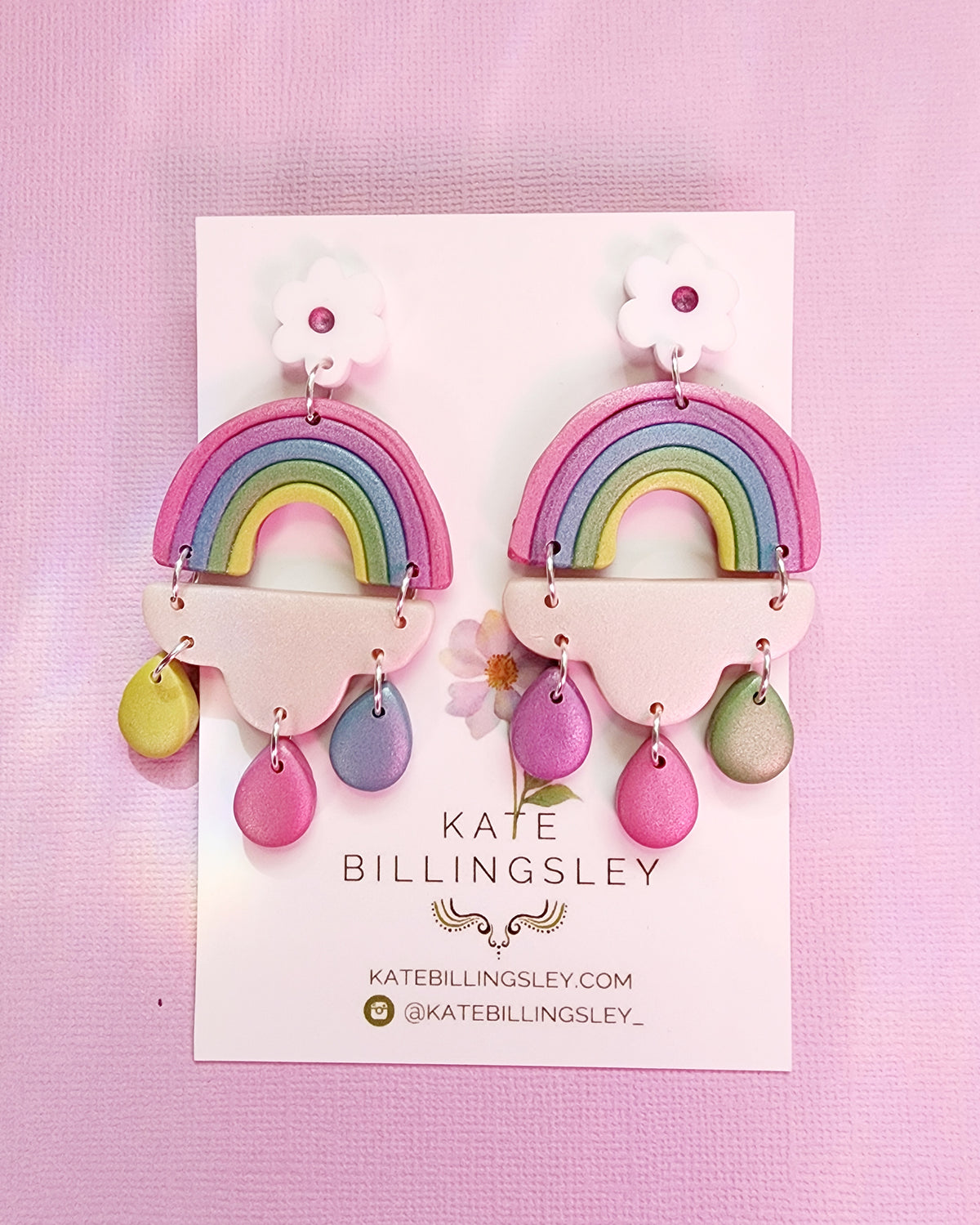 Roseberry Rainbow Mega Designer Dangles - Polymer Clay