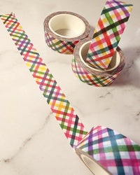 Rainbow Gingham Washi Tape