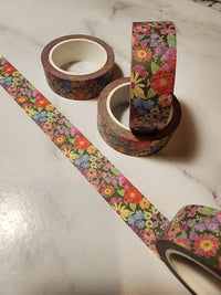 Green Retro Ditsy Floral Washi Tape