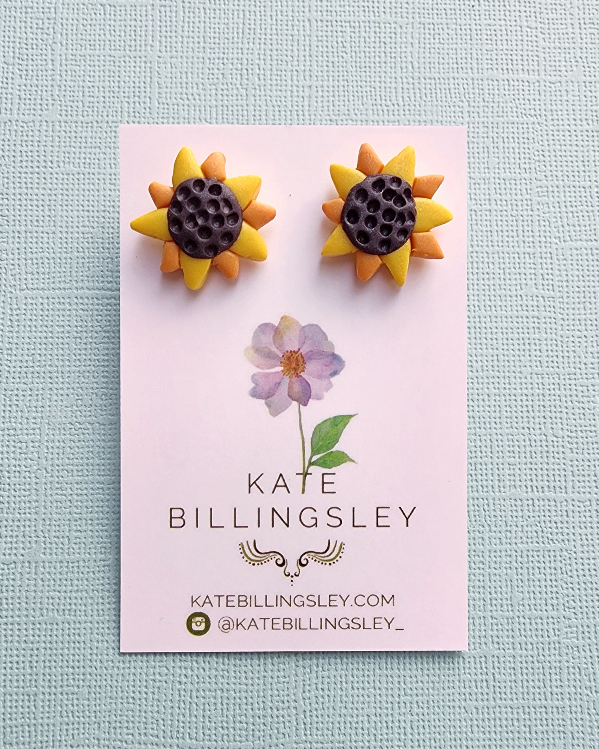 Sunflower statement studs - Polymer Clay