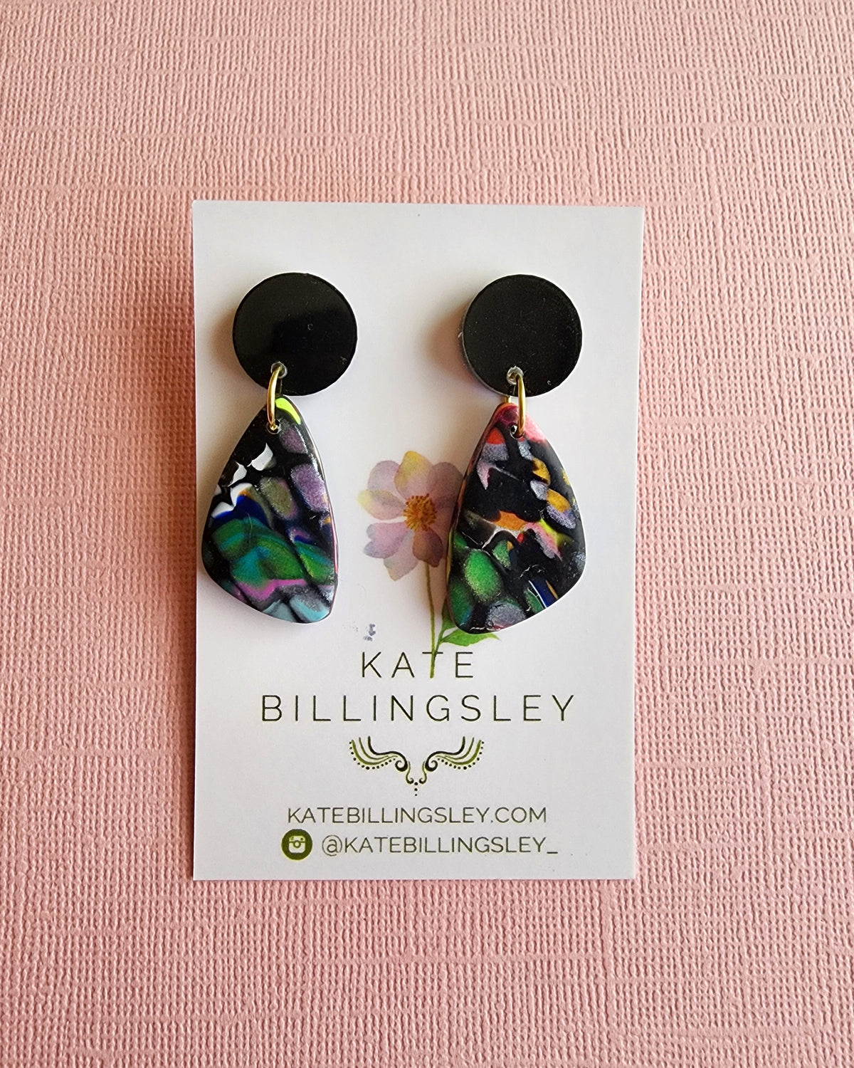 Industrial Insect Wing Small Designer Dangles - Polymer Clay