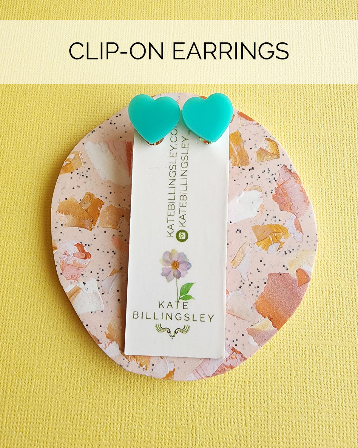 CLIP ON Aqua Heart Mini Clip-ons