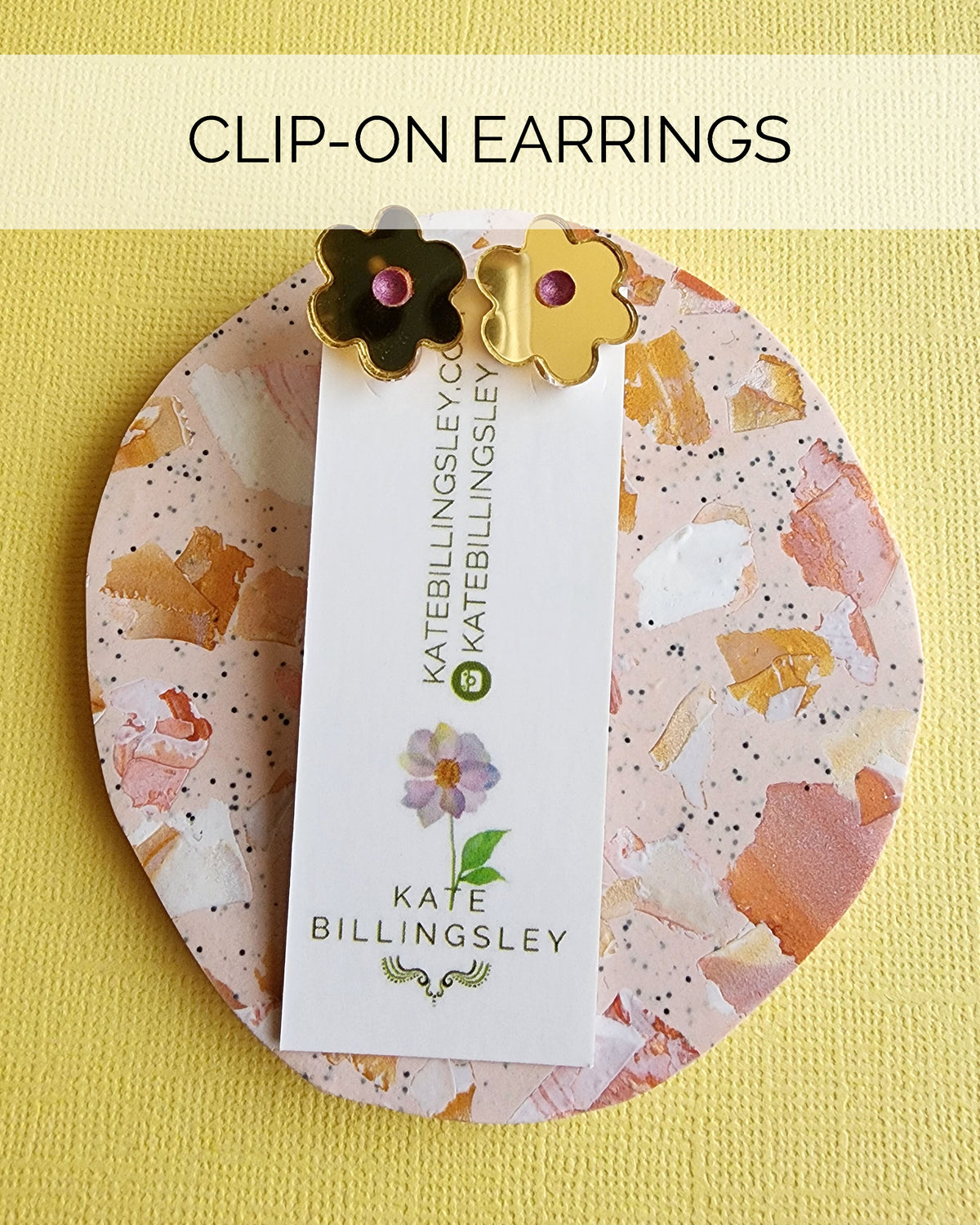 CLIP ON Gold Mirror Daisy Mini Clip-ons