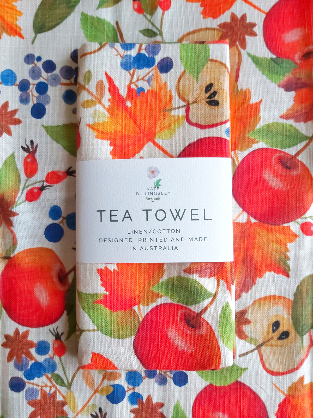 Linen/Cotton Tea Towel -Harvest Fare
