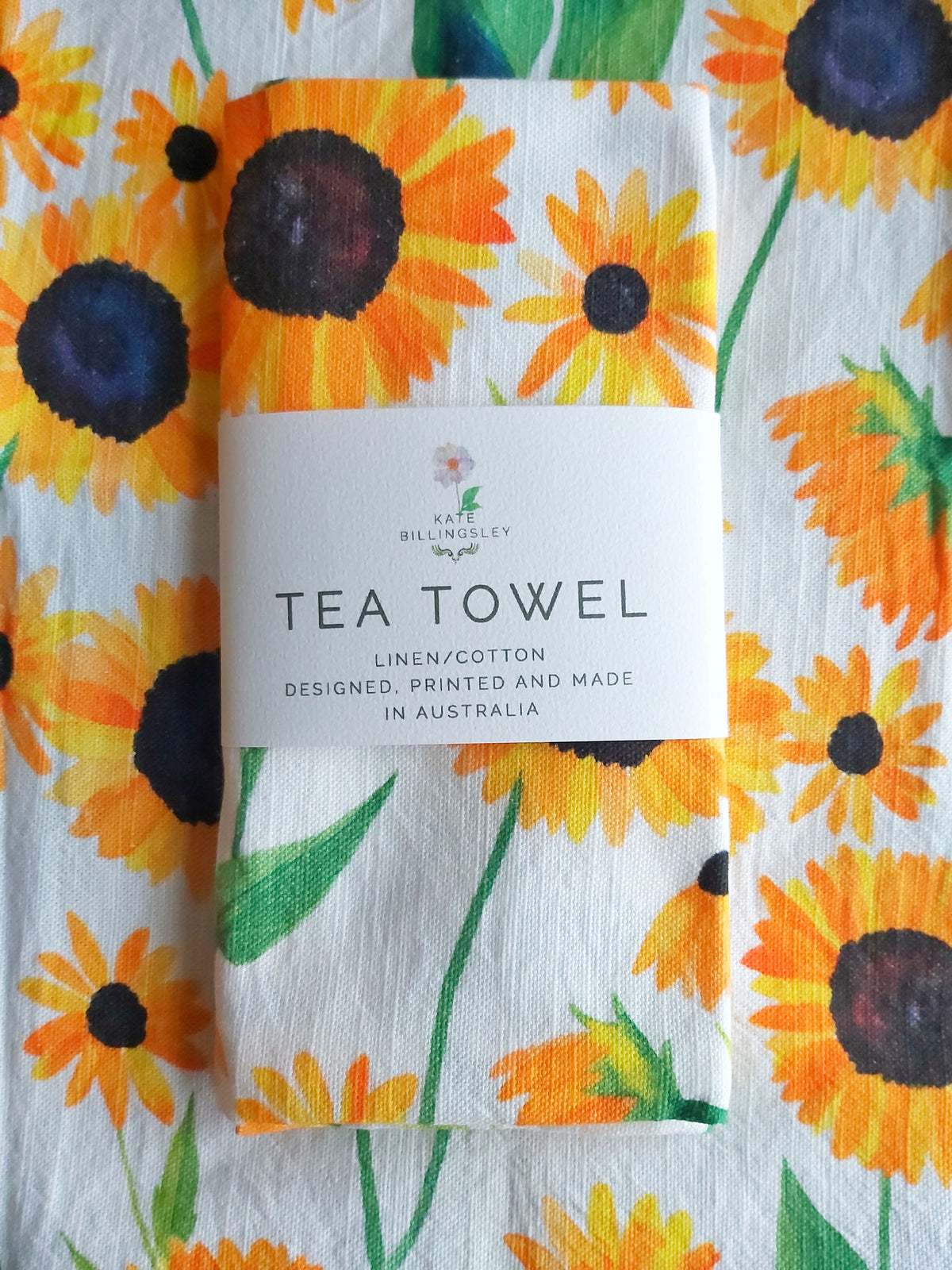 Linen/Cotton Tea Towel - Sunflowers