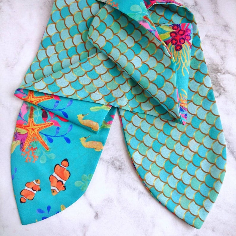 Mermaid/Under the Sea Reversible Headscarf