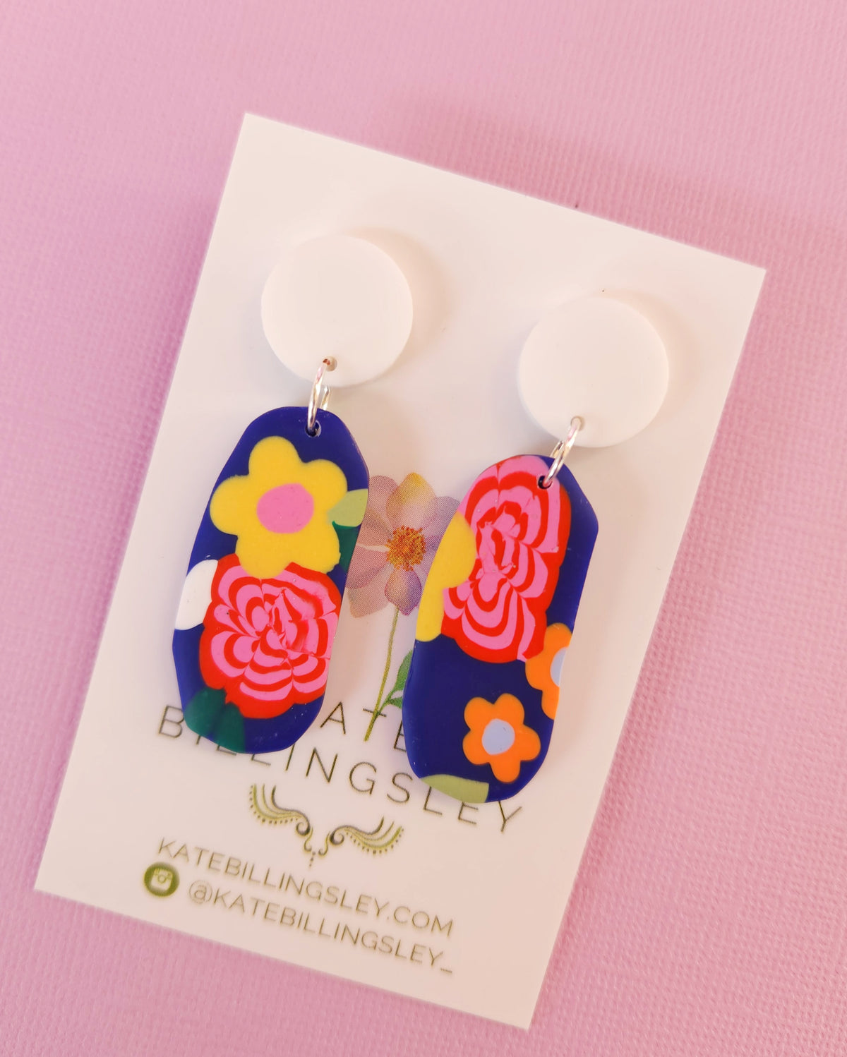 It's a Vibe Blue Penelope Small Designer Dangles - Polymer Clay