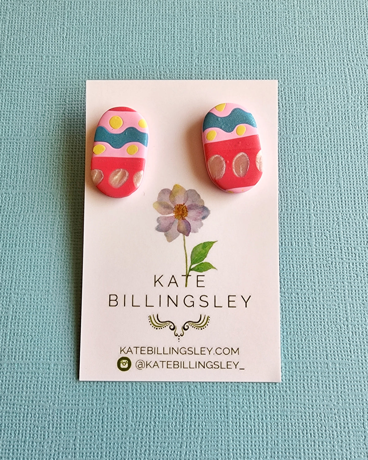 Easter Oval 1 Statement Studs - Polymer Clay