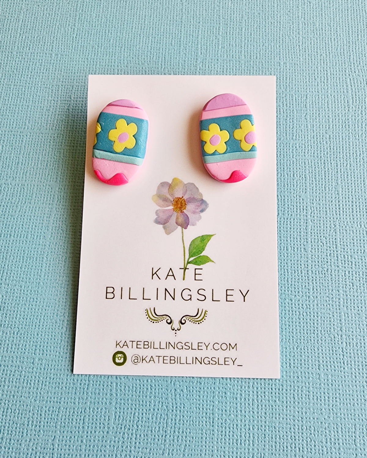 Easter Oval 2 Statement Studs - Polymer Clay