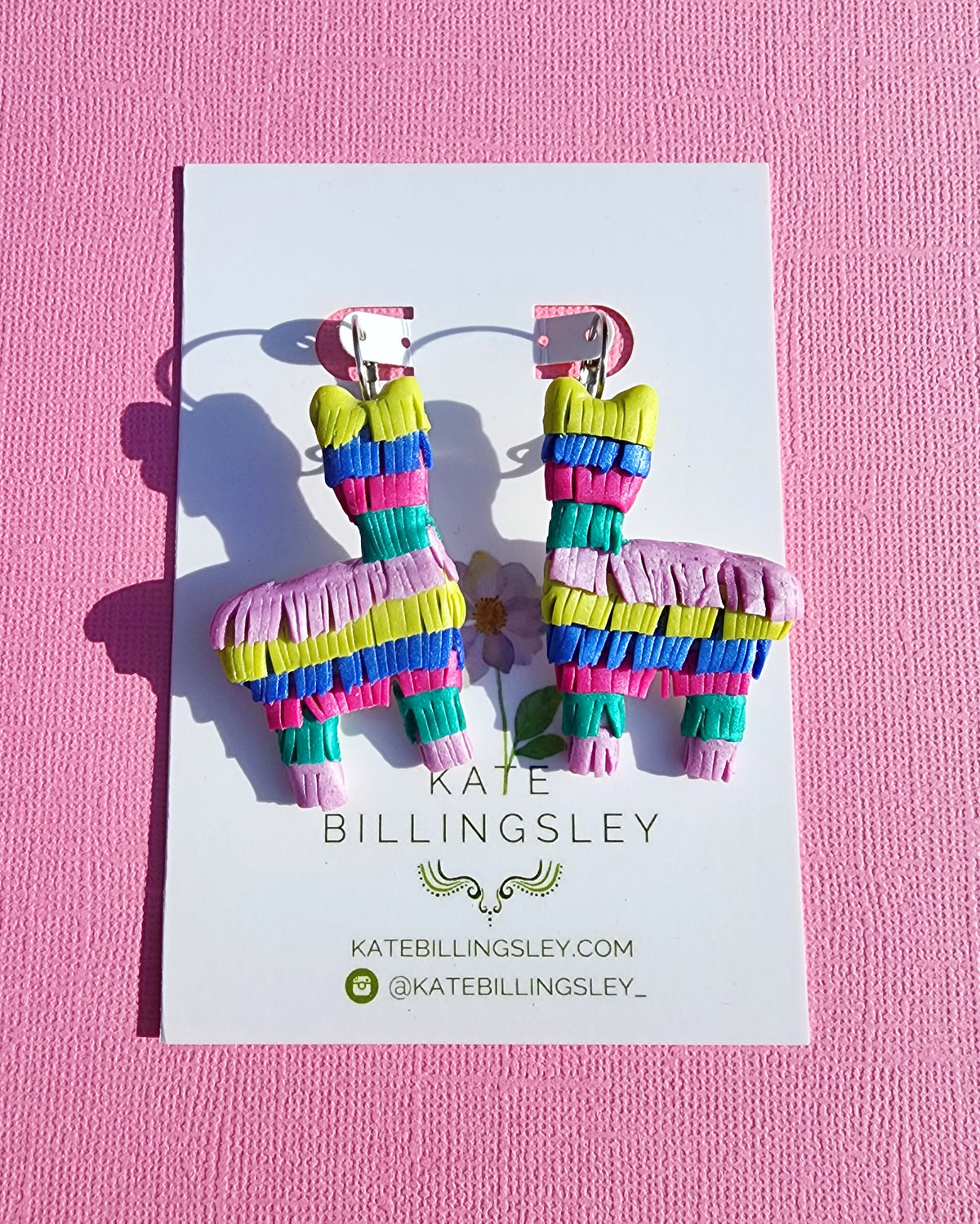 Green Alpaca Piñata Large Designer Dangles - Polymer Clay