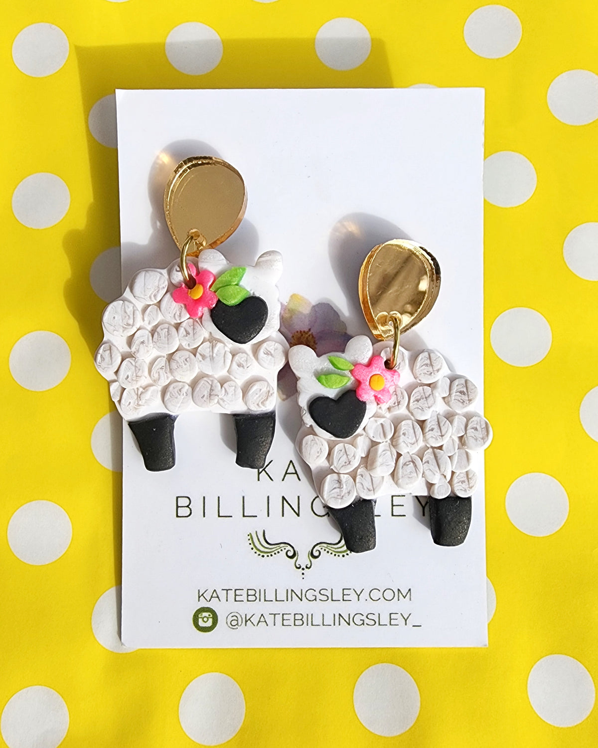 Sheep Medium Designer Dangles - Polymer Clay