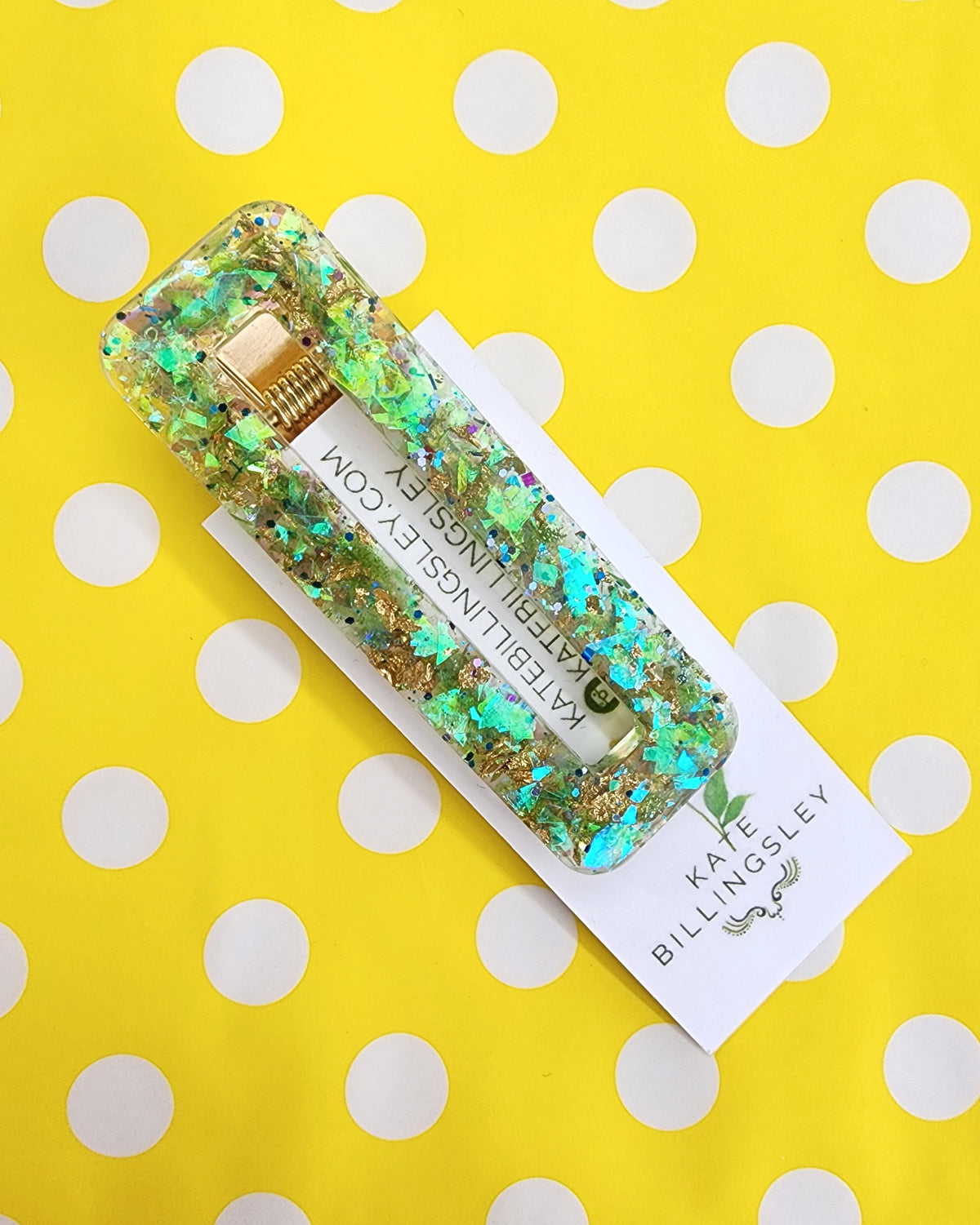 Hairclip - Gossamer Green Gold