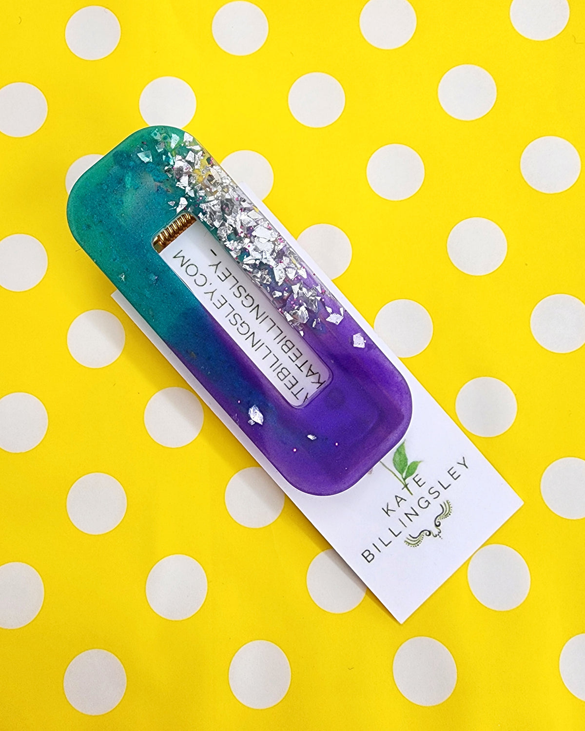 Hairclip - Purple Green Silver