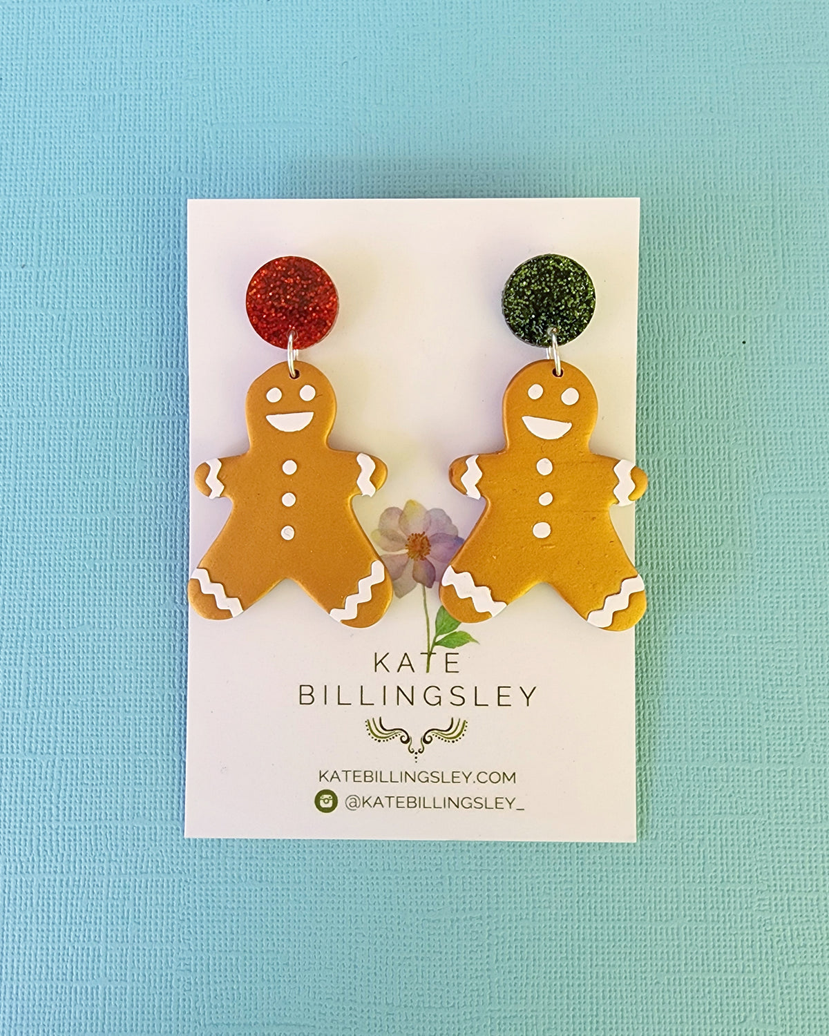 Christmas Gingerbread Men Designer Dangles - Polymer Clay