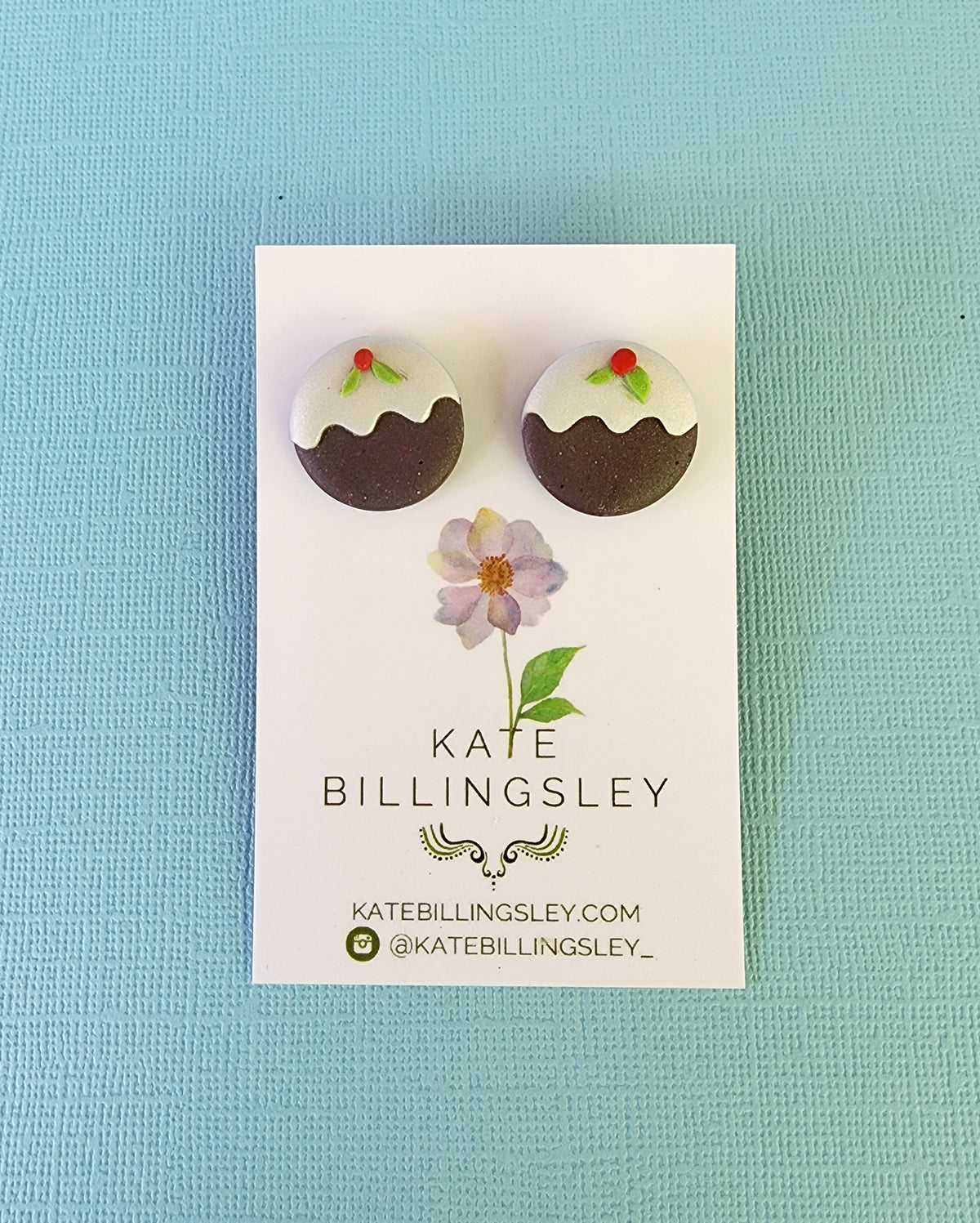 Christmas Pudding Statement Studs - Polymer Clay