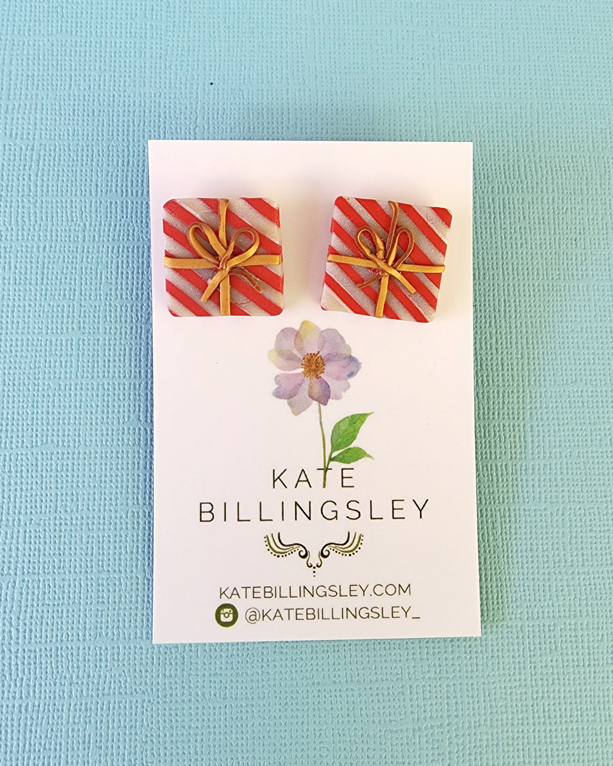 Christmas Present Statement Studs - Polymer Clay