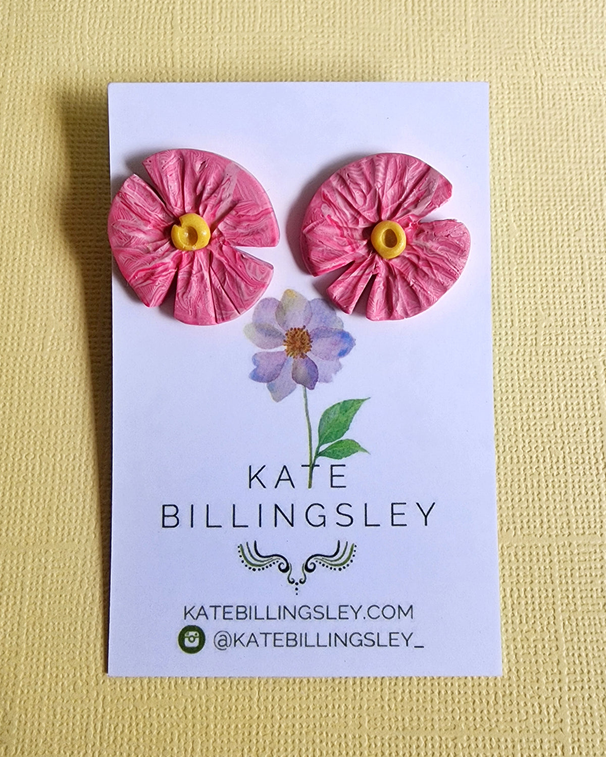 Pink Gum Blossom Statement Studs - Polymer Clay