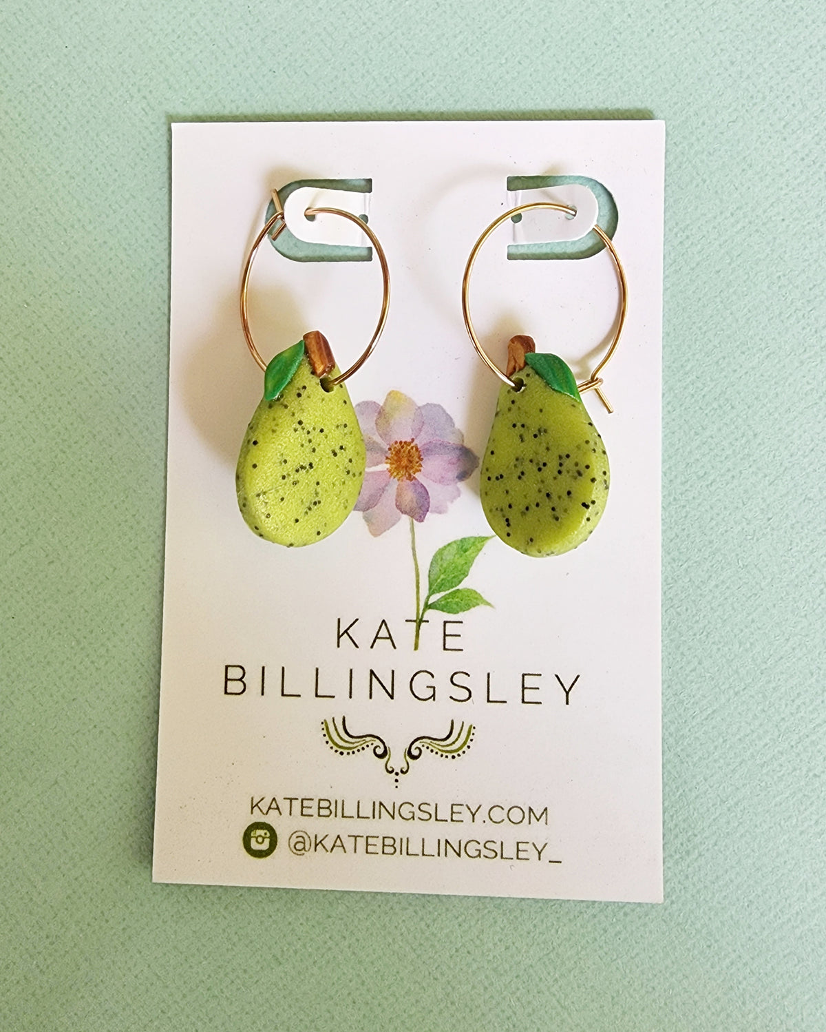 Pear Hoops - Polymer Clay