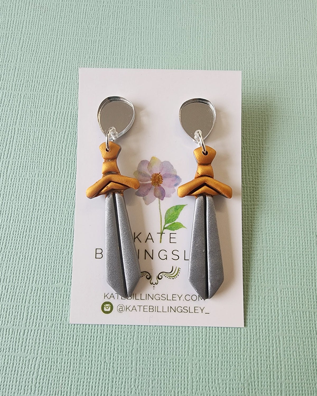 Sword Statement Medium Earrings - Polymer Clay