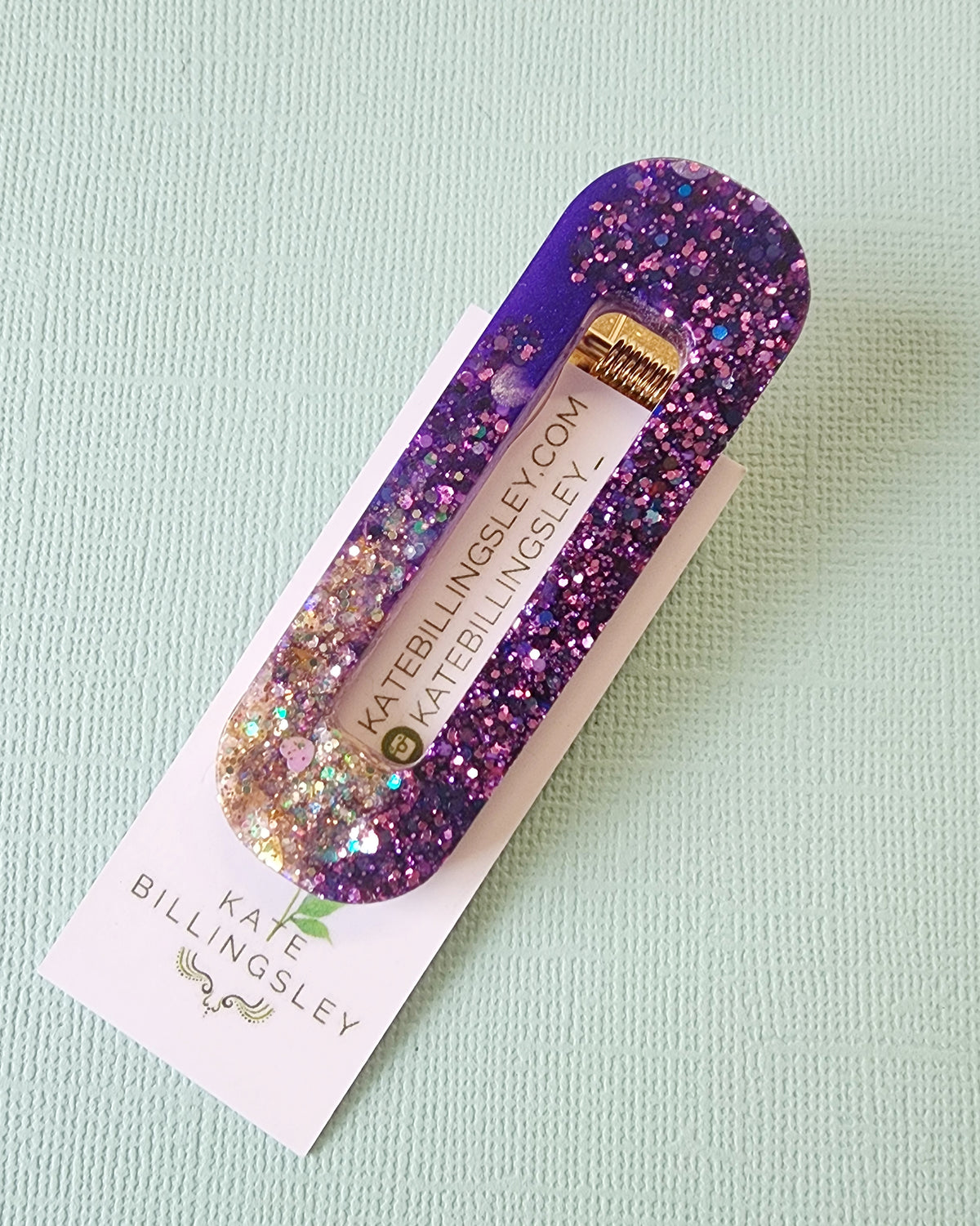 Purple Glitter Resin Hairclip