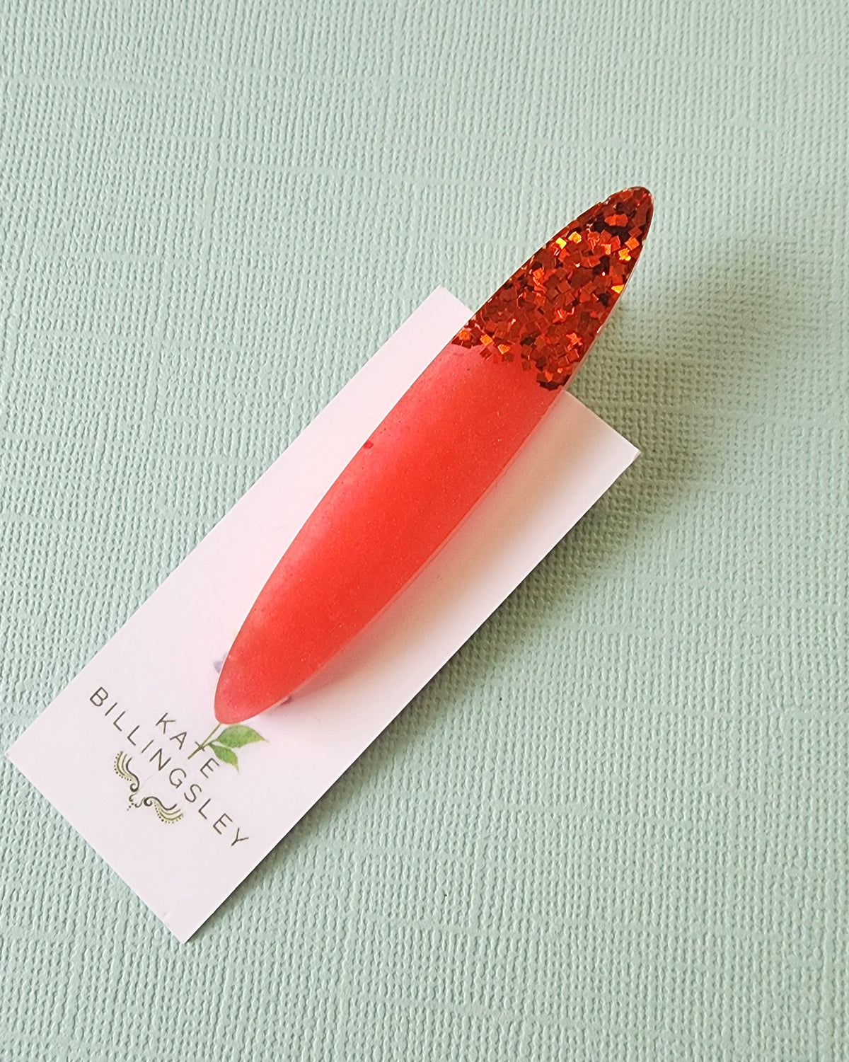 Red Glitter Resin Hairclip