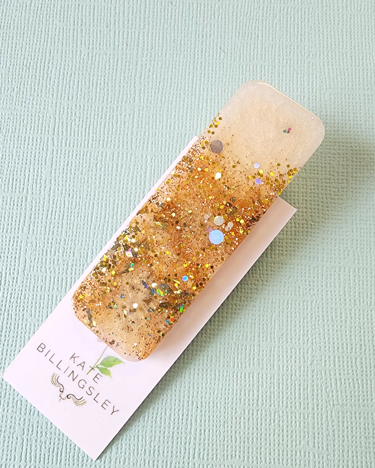 Gold Glitter Resin Hairclip #2