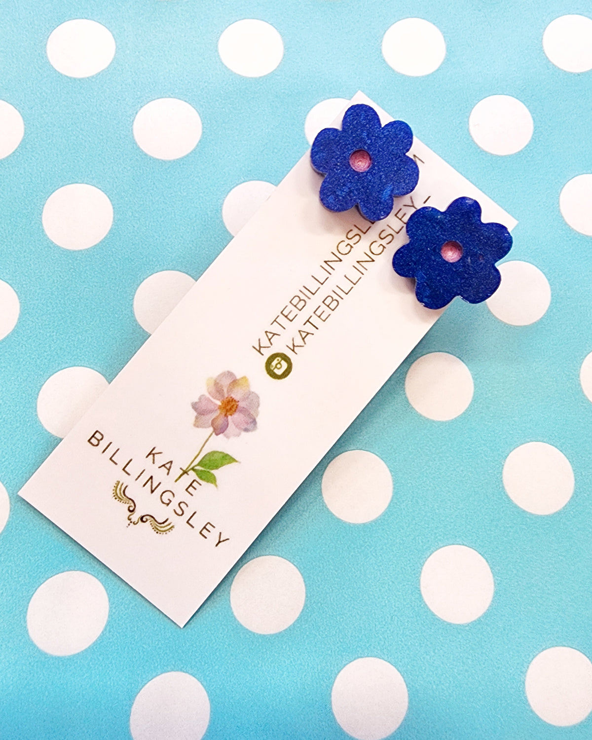 Cobalt Blue Daisy Studs