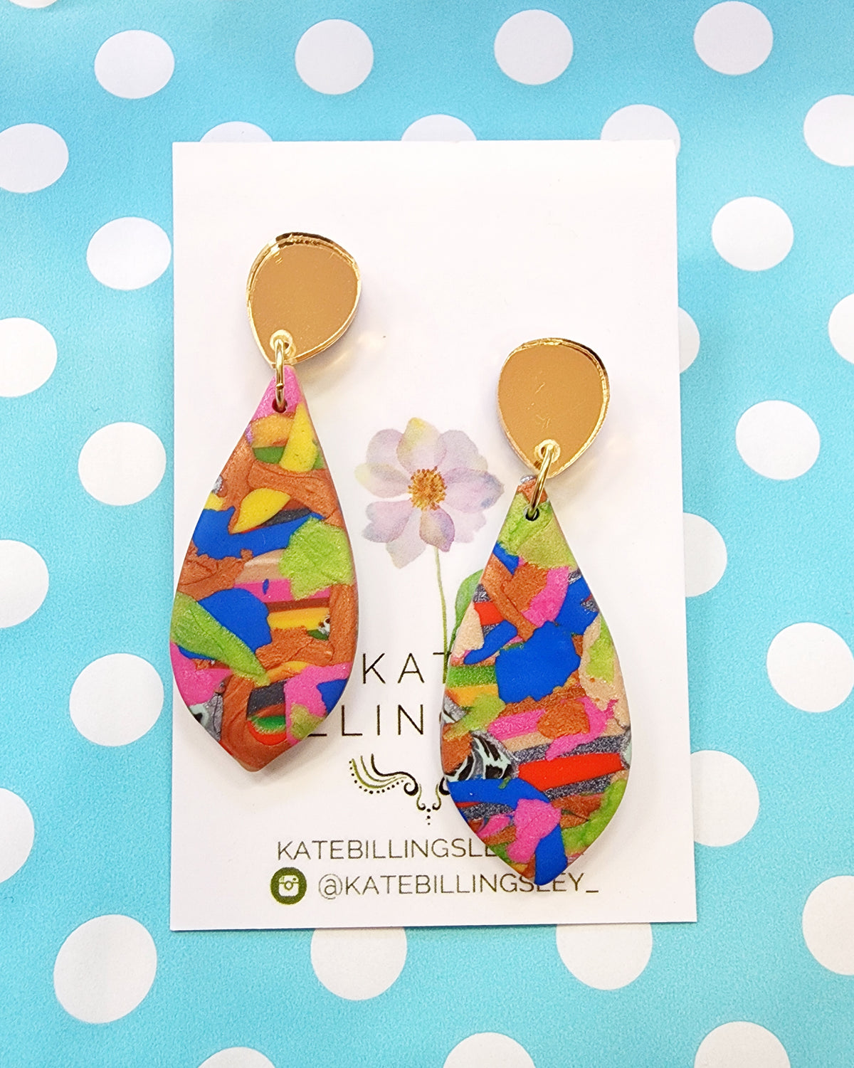 Multicolour Medium Guinevere Designer Dangles - Polymer Clay