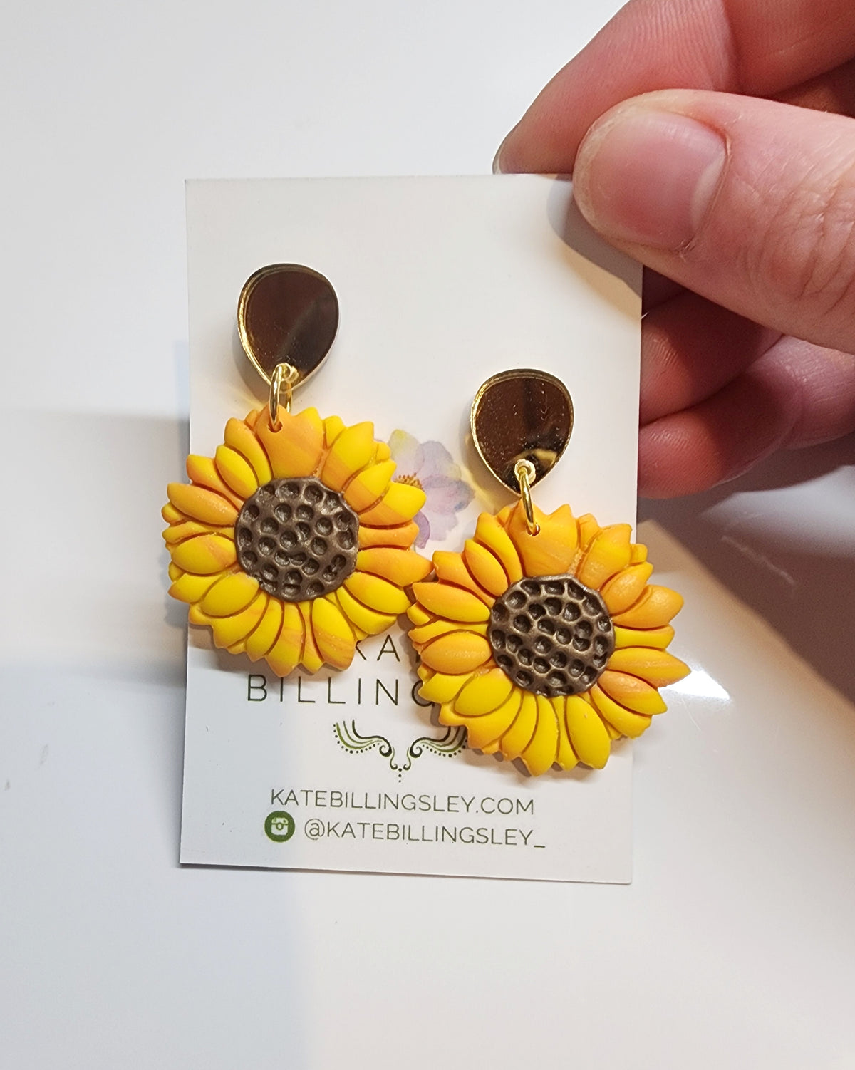 Sunflower Statement Medium Earrings - Polymer Clay